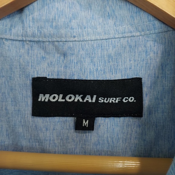 🔴3/$20 Molokai Blue Short Sleeve Button Down Size M - Picture 4 of 10